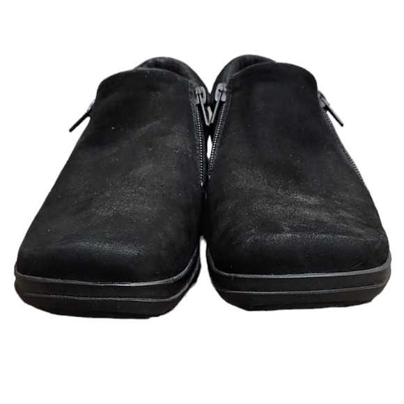 Easy Spirit Loafers Suede Black Side Zip Slip-on Ankle Boots Size 7WW - Picture 3 of 7